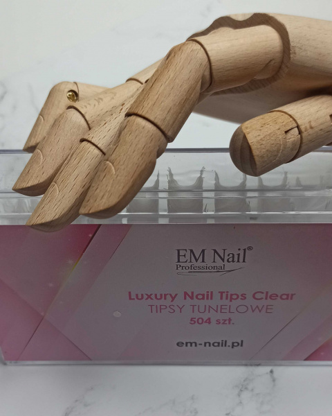 EM Nail Tipsy tunelowe proste - Luxury Nail Tips Clear 504 szt.