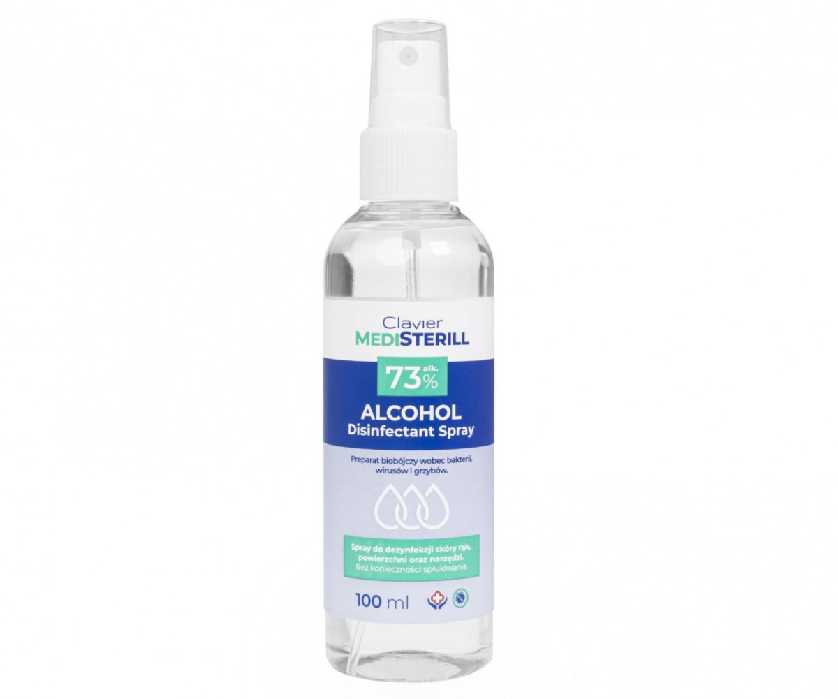 Spray do Dezynfekcji, Skóry Rąk, Powierzchni, antybakteryjny – MediSterill – 100 ml, 73% alk Spray do Dezynfekcji, Skóry Rąk, Powierzchni, antybakteryjny – MediSterill – 100 ml, 73% alk