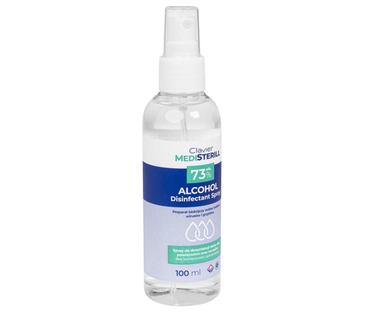 Spray do Dezynfekcji, Skóry Rąk, Powierzchni, antybakteryjny – MediSterill – 100 ml, 73% alk Spray do Dezynfekcji, Skóry Rąk, Powierzchni, antybakteryjny – MediSterill – 100 ml, 73% alk