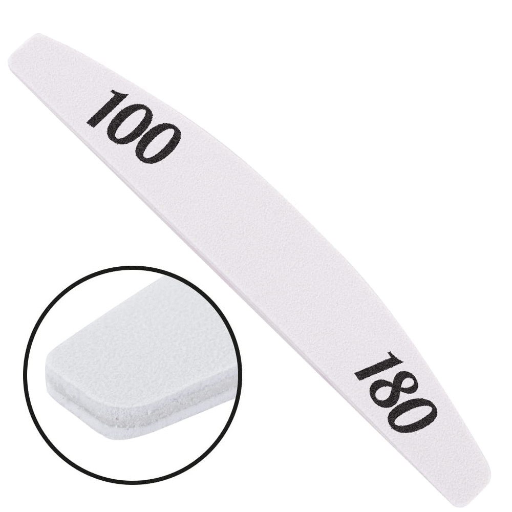 Pilnik do paznokci łódka biały środek 100/180 CU-11 High Quality Pilnik do paznokci łódka biały środek 100/180 CU-11 High Quality