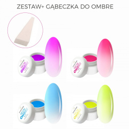 ZESTAW NEON OMBRE 4 SZT. PAINT + 1SZT GĄBKA DO OMBRE