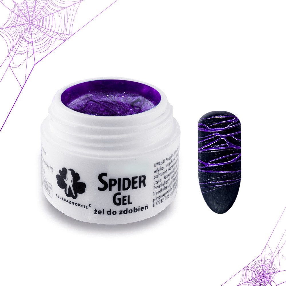 Żel do zdobień Spider Gel purple metalic metaliczny purpurowy 3 ml