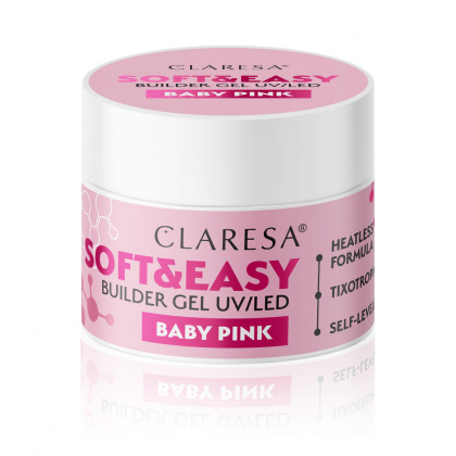 CLARESA żel budujący SOFT&EASY BUILDER GEL BABY PINK 45G