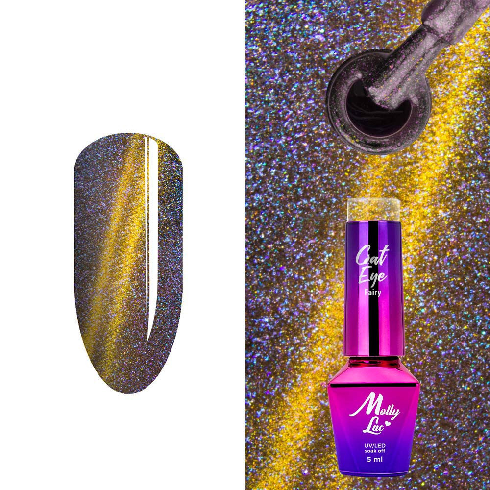 Lakier hybrydowy MollyLac Cat Eye Fairy Starlike 5ml Nr 163 Lakier hybrydowy MollyLac Cat Eye Fairy Starlike 5ml Nr 163