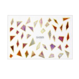 NAKLEJKA DO PAZNOKCI HOLO 3D ARKUSZ 80 X 55 MM NR U C025