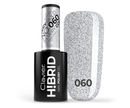 H!BRID Lakier hybrydowy brokatowy, glitter – 060 – Silvery