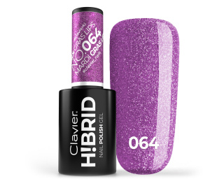 H!BRID Lakier hybrydowy brokatowy, glitter – 064 – Mardi Gras Lips