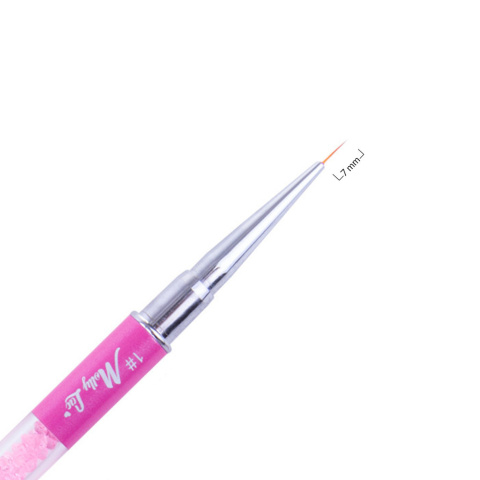 MollyLac Pędzelek do zdobień Nr 1 Nail Art Brush 7 mm różowy MollyLac Pędzelek do zdobień Nr 1 Nail Art Brush 7 mm różowy