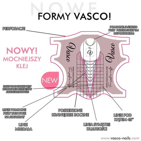 Szablony/Formy Vasco "For Salon Only" - 100 szt Szablony/Formy Vasco "For Salon Only" - 100 szt