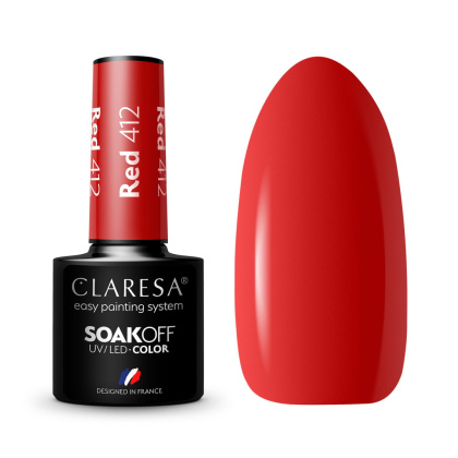 CLARESA Lakier Hybrydowy RED 412 -5g