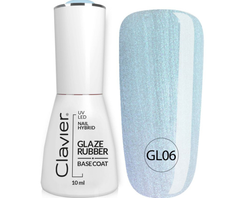 Clavier Luxury Baza RUBBER BASE kolorowa z drobinkami GLAZE - Celestial GL06, niebieska10 ml