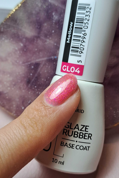 Clavier Luxury Baza RUBBER BASE kolorowa z drobinkami GLAZE - Mellow GL04 róż 10ml