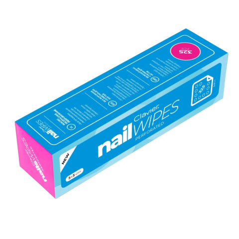 Perforowane waciki bezpyłowe do paznokci Clavier Nail Wipes – 325 szt., manicure