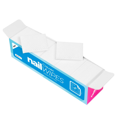 Perforowane waciki bezpyłowe do paznokci Clavier Nail Wipes – 325 szt., manicure