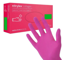 Rękawiczki Mercator Medical Nitrylowe Magenta r. M różowe 100 sztuk