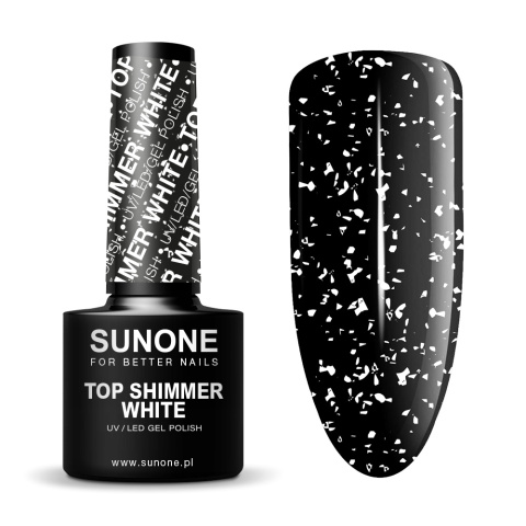 SUNONE lakier hybrydowy top shimmer white 5g