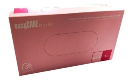Rękawice nitrylowe bezpudrowe różowe ZARYS EasyCARE rozm. S 100szt