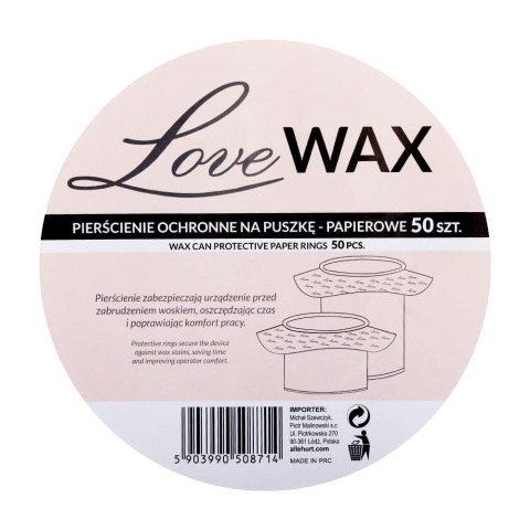 Pierścienie ochronne papierowe na puszkę LoveWax 50 szt.