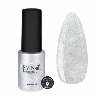 EM Nail Top hybrydowy hartowany - Tempered Dry Top Coat Sparkle 6ml