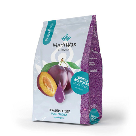 Wosk do depilacji MediWax Clavier , Fresh Plum, 500g