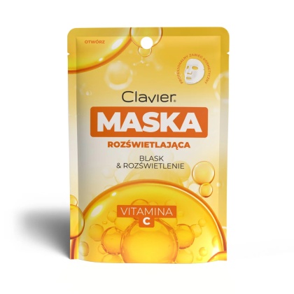 Maska do twarzy Clavier 25ml – rozświetlająca, żelowa, z witaminą C , 25ml