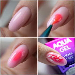 Aqua Gel żel do zdobień na mokro, efekt blooming MollyLac HEMA/Di-HEMA free 10g