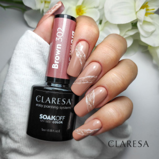 Claresa Lakier hybrydowy BROWN 302 -5g