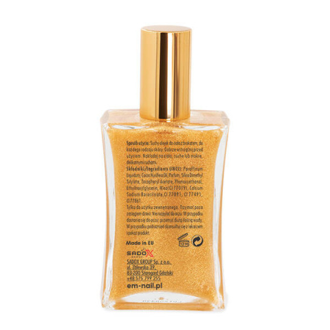 Glitter Body Oil Gold 100 ml Em Nail