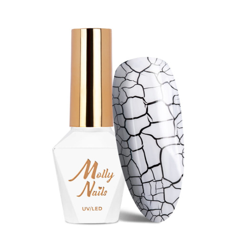 Lakier hybrydowy Molly Nails Crackle Gel white Nr 157 8g