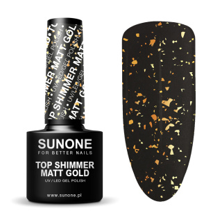 SUNONE lakier hybrydowy top shimmer matt gold 5g