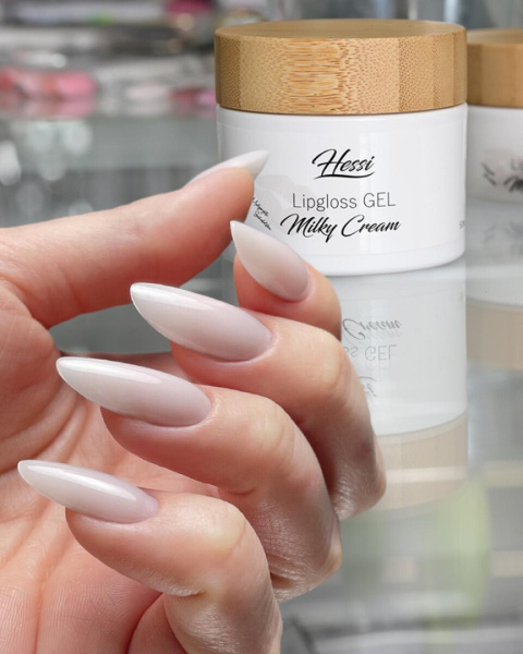 Hessi Lipgloss Gel Milky Cream 10 ml – Żel Samopoziomujący 2w1 o Konsystencji Średnio Gęstej, Idealny do Budowy i Koloru