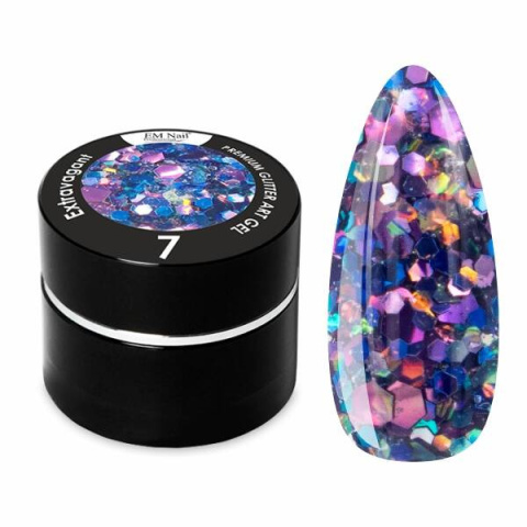 Premium Glitter Art Gel Extravagant 7 EM Nail