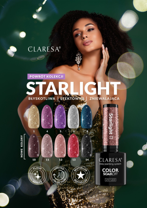 CLARESA Lakier hybrydowy Starlight 4 -5g