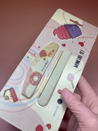 Aba Group Zestaw EDYCJA LIMITOWANA - ALLYOUNEED Mini Manicure set 100/180 "Nails Care" - Colorful Cookies