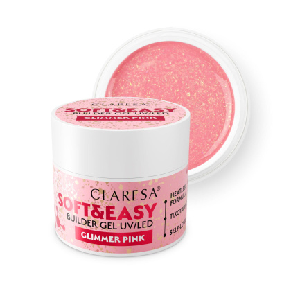 Claresa Żel budujący SOFT&EASY builder gel Glimmer pink 12g