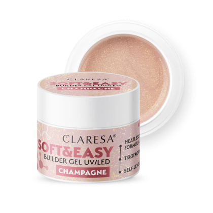 Claresa Żel budujący SOFT&EASY builder gel champagne 12g