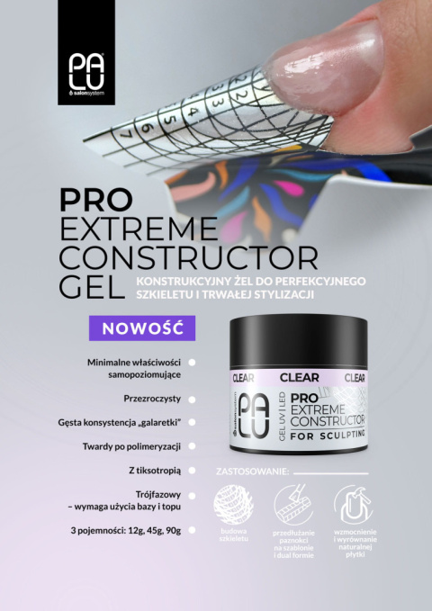 PALU Żel konstrukcyjny PRO EXTREME CONSTRUCTOR GEL CLEAR 45g