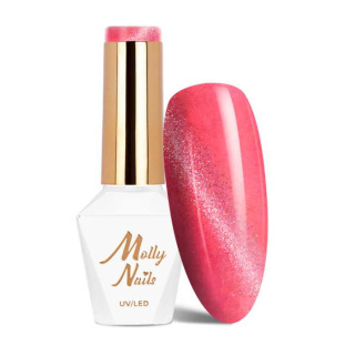 Lakier hybrydowy Molly Nails Neon Flashy Cat Eye Nr 172 – Różowy efekt