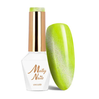 Lakier hybrydowy Molly Nails Neon Flashy Cat Eye Nr 178 – Limonkowy efekt