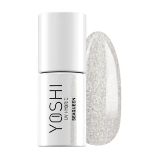 Yoshi Lakier Hybrydowy UV LED Seaqueen 6 ml – 174 Mermagic, Srebrny Perłowy z Holograficznymi Drobninkami TPO-FREE