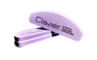 Clavier Mini Buffer do Paznokci, Łódka 180/240 – Fioletowy, 10 Szt.
