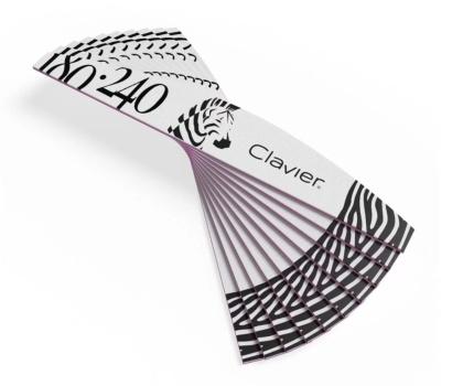 Pilnik Clavier Zeberka Łódka 180/240 – 10 szt., Szary, do Manicure