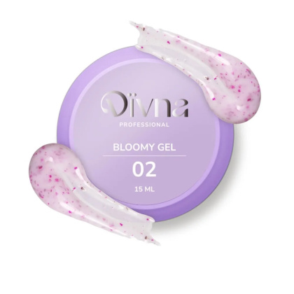 DIVNA Bloomy Gel 02 15ml – Żel Samopoziomujący z Kwiatuszkami do Modelowania i Wzmacniania Paznokci