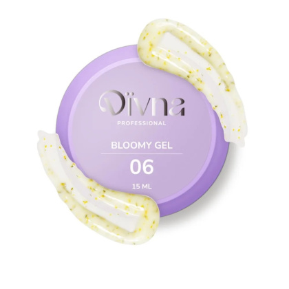 DIVNA Bloomy Gel 06 15ml - Żel budujący średnio-gęsty z kwiatuszkami
