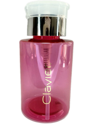 Dozownik z Pompką Clavier, na płyny, cleaner, aceton -różowo - srebrny/ transparentny, 180 ml, 1 szt.