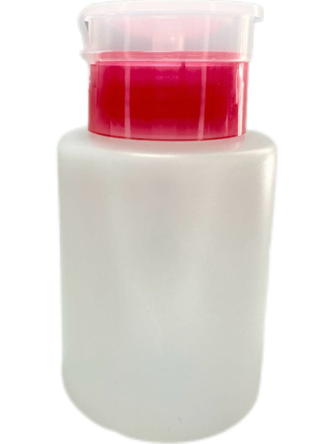 Dozownik z pompką - biały z różową nakrętką 150 ml