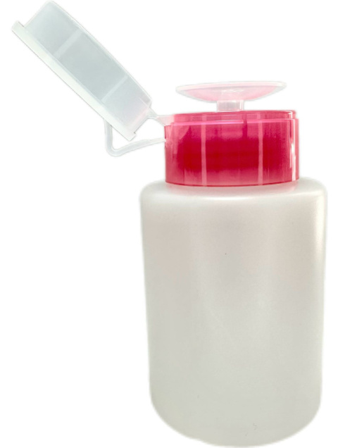 Dozownik z pompką - biały z różową nakrętką 150 ml