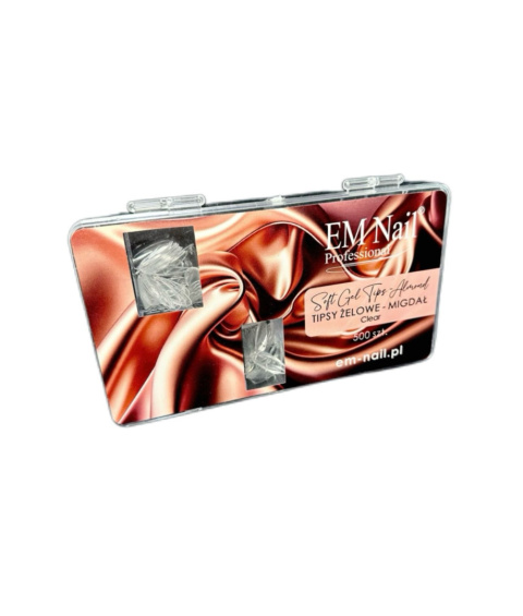 EM Nail Tipsy żelowe migdał clear 500 szt. EM Nail Tipsy żelowe migdał clear 500 szt.