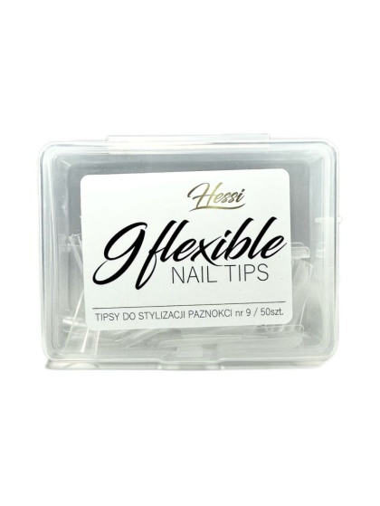 HESSI TIPSY TUNELOWE FLEXIBLE NAIL TIPS ROZMIAR 9 - PRZEZROCZYSTE 40SZT.
