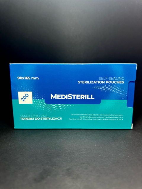 MediSterill Torebki do Sterylizacji 9 x 16,5 cm 200 szt. Samoprzylepne Autoklaw MediSterill Torebki do Sterylizacji 9 x 16,5 cm 200 szt. Samoprzylepne Autoklaw